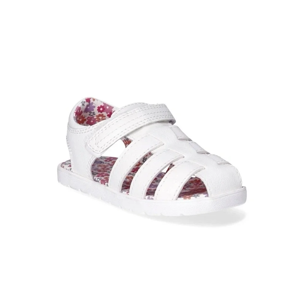 Wonder Nation Girl's White Fisherman Sandles NWOB Size 8 Adjustable Strap